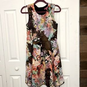 Betsey Johnson Navy & Black Floral Dress Size 6